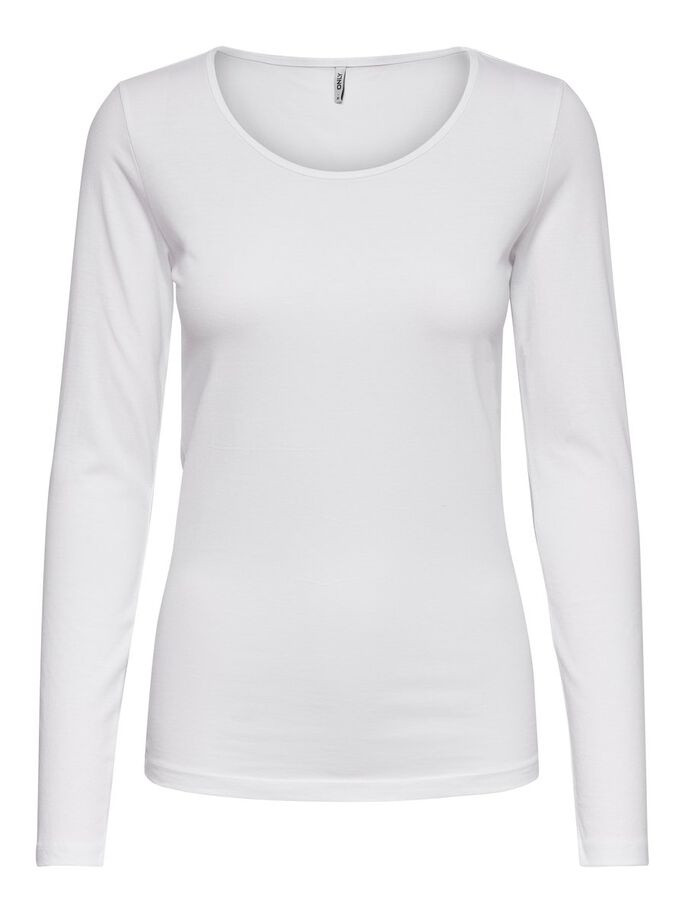 Футболка з довгими рукавами ONLLIVE LOVE LIFE L/S ONECK TOP NOOS JRS 15204712-White ONLY L Білий 15204712-White