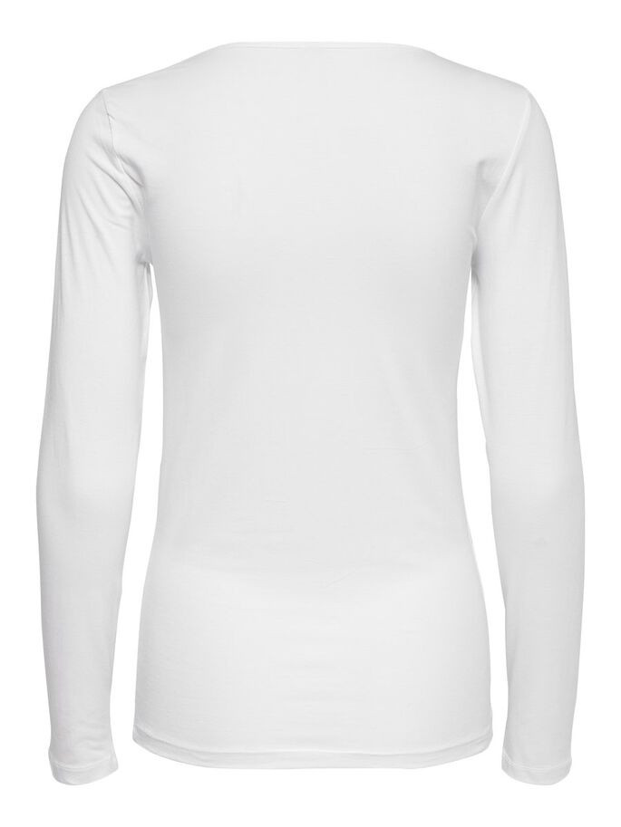 Футболка з довгими рукавами ONLLIVE LOVE LIFE L/S ONECK TOP NOOS JRS 15204712-White ONLY L Білий 15204712-White