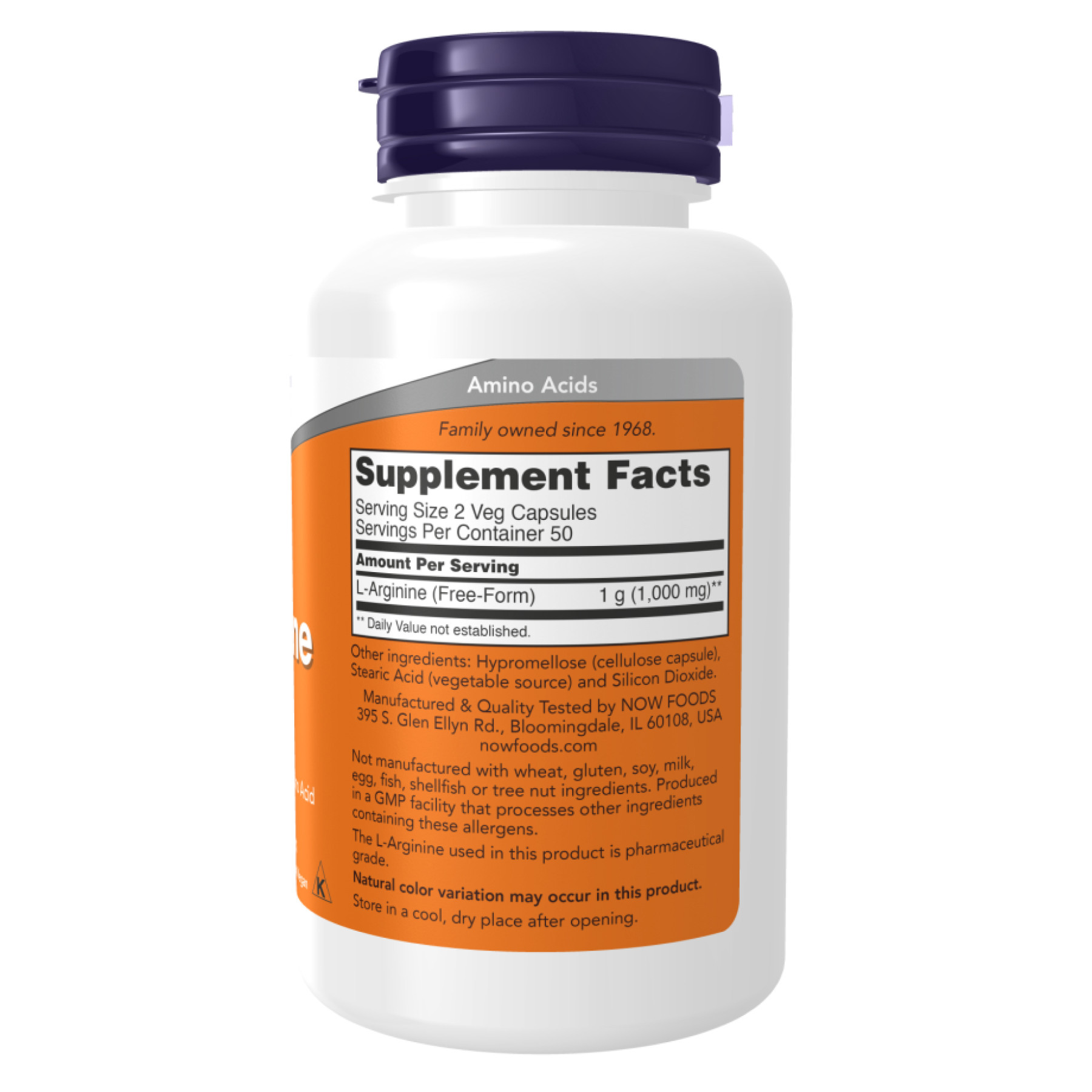 Капсули L-Arginine 500mg - 100caps 100-53-6622039-20