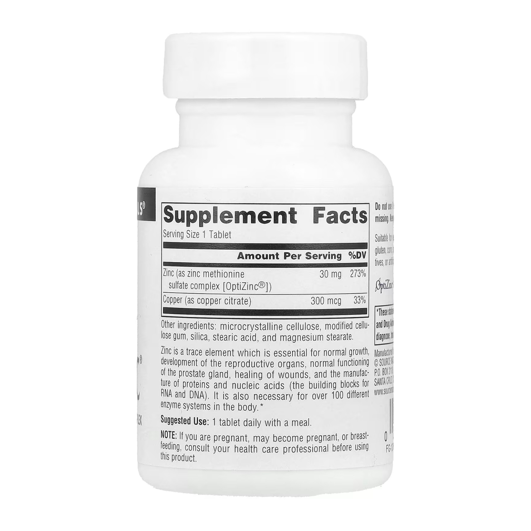 Таблетки Source Naturals OptiZinc® - 60 tabs 2023-10-4616