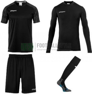 Футбольна форма воротарська дитячий Uhlsport REACTION GOALKEEPER SET чорний 1003667 01 1003667-01-CH