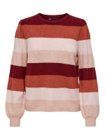 Пуловер ONLKATIA L/S STRIPE PULLOVER CC KNT 15231260-Merlot-Stripes:W. SEPIA ROSE/ROSE SMOKE M ONLY  15231260-MERLOT-STRIPES:W