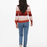 Пуловер ONLKATIA L/S STRIPE PULLOVER CC KNT 15231260-Merlot-Stripes:W. SEPIA ROSE/ROSE SMOKE M ONLY 15231260-MERLOT-STRIPES:W