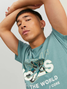 Футболка JCOHUNT TEE SS CREW NECK LN 12228391-Trellis Jack&Jones M Блакитний 12228391-TRELLIS