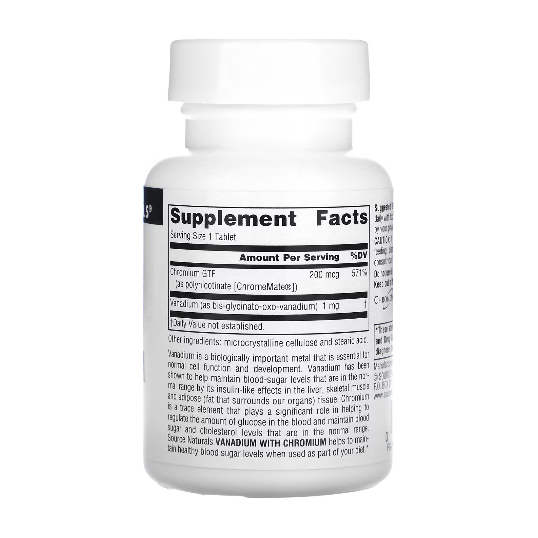 Таблетки Source Naturals Vanadium with Chromium - 90 tabs 2023-10-2697