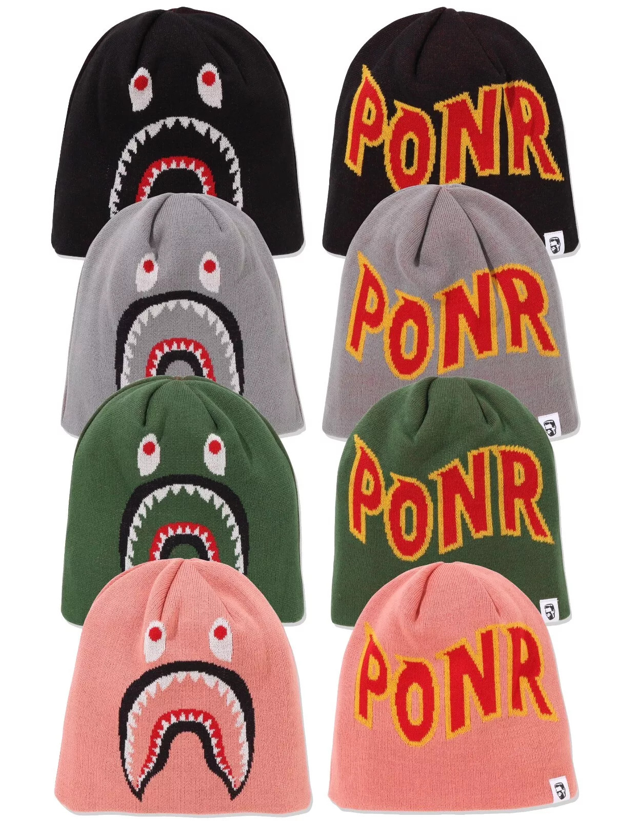 Шапка A BATHING APE 2ND SHARK KNIT CAP Gray 1K70181007