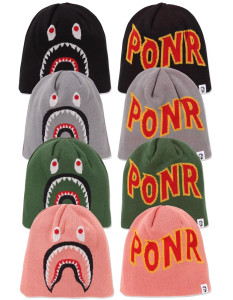 Шапка A BATHING APE 2ND SHARK KNIT CAP Gray 1K70181007