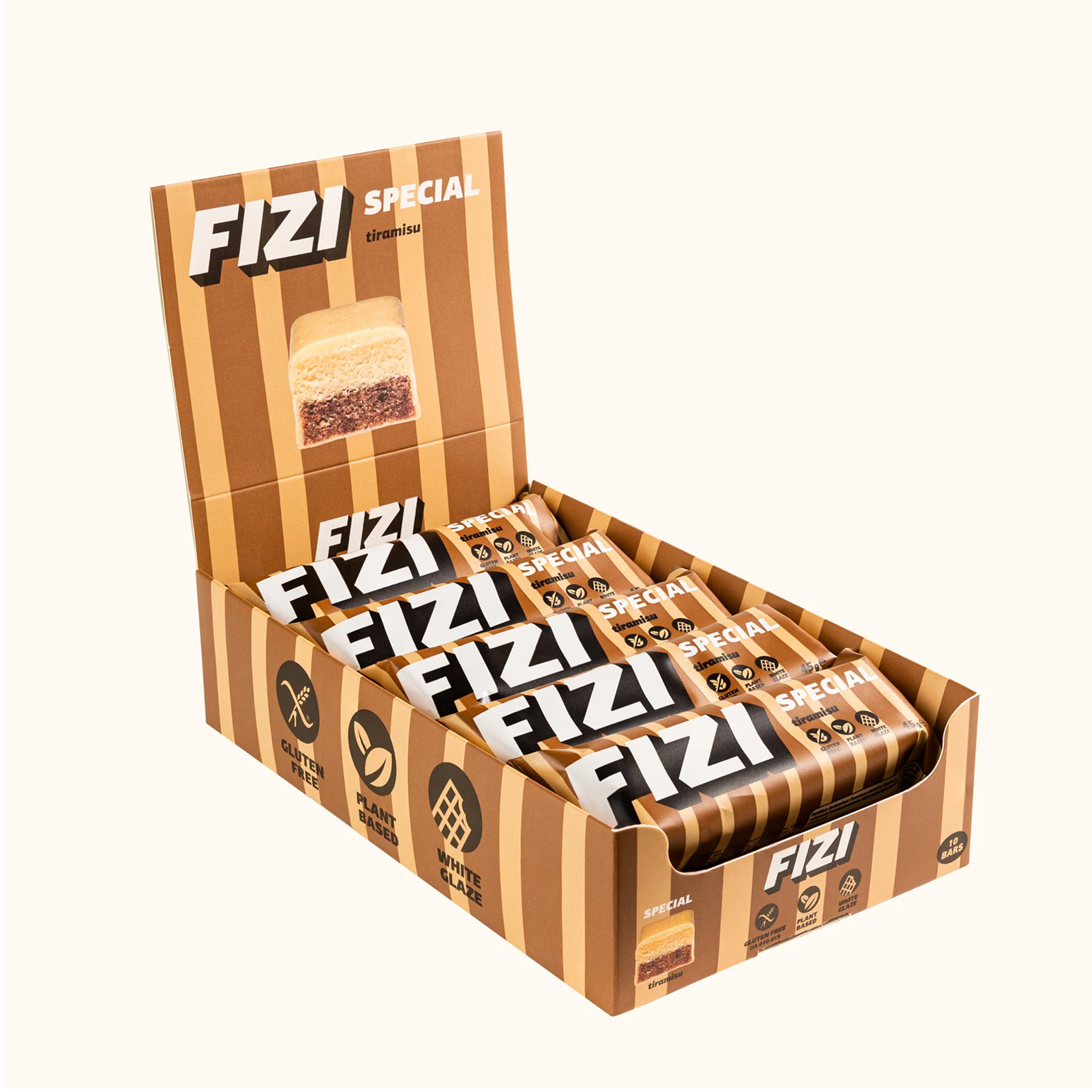 Батончик FIZI Fizi Protein Bar Special - 10х45g Tiramisu 2023-10-5672