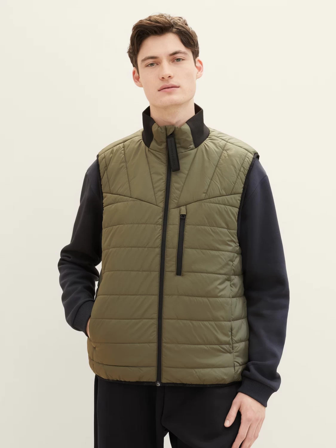 Безрукавка Denim Herren Weste 1038924-10415 Tom Tailor L Хакі 1038924-10415