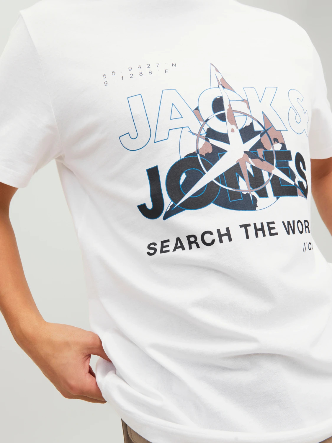 Футболка JCOHUNT TEE SS CREW NECK LN 12228391-White Jack&Jones L Білий 12228391-WHITE