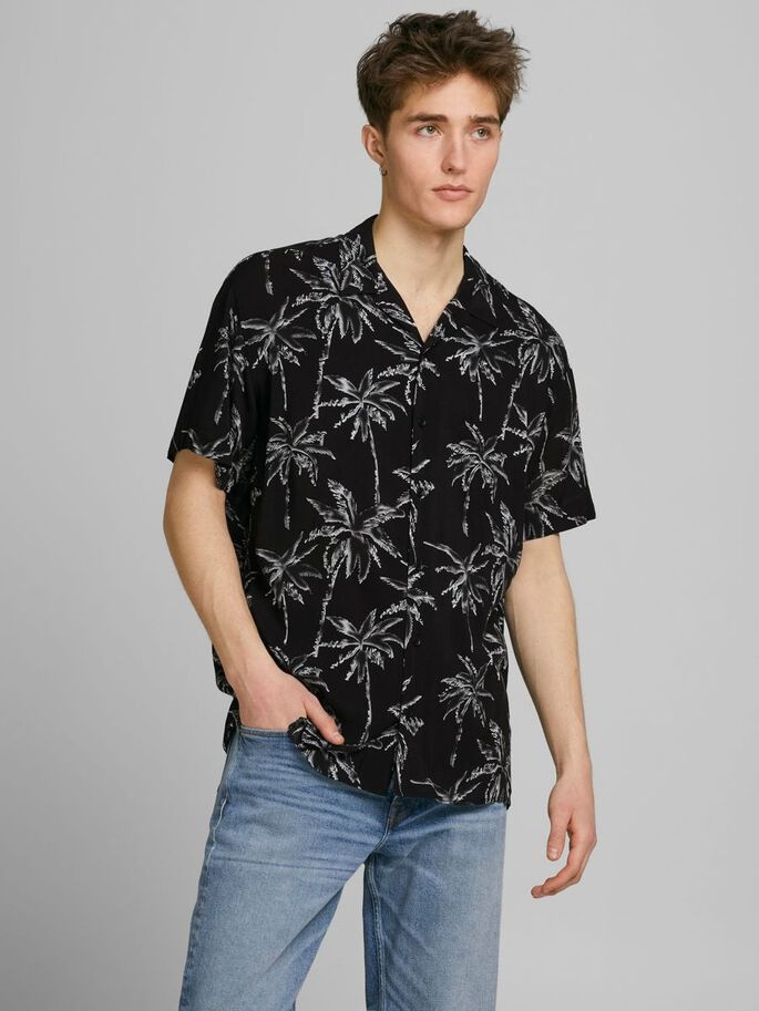 Сорочка пляжна JORCOCO RESORT SHIRT SS BLK 12187990 Black Jack&Jones L Чорний 12187990Black