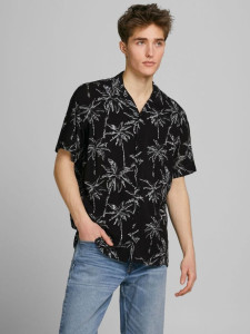 Сорочка пляжна JORCOCO RESORT SHIRT SS BLK 12187990 Black Jack&Jones L Чорний 12187990BLACK