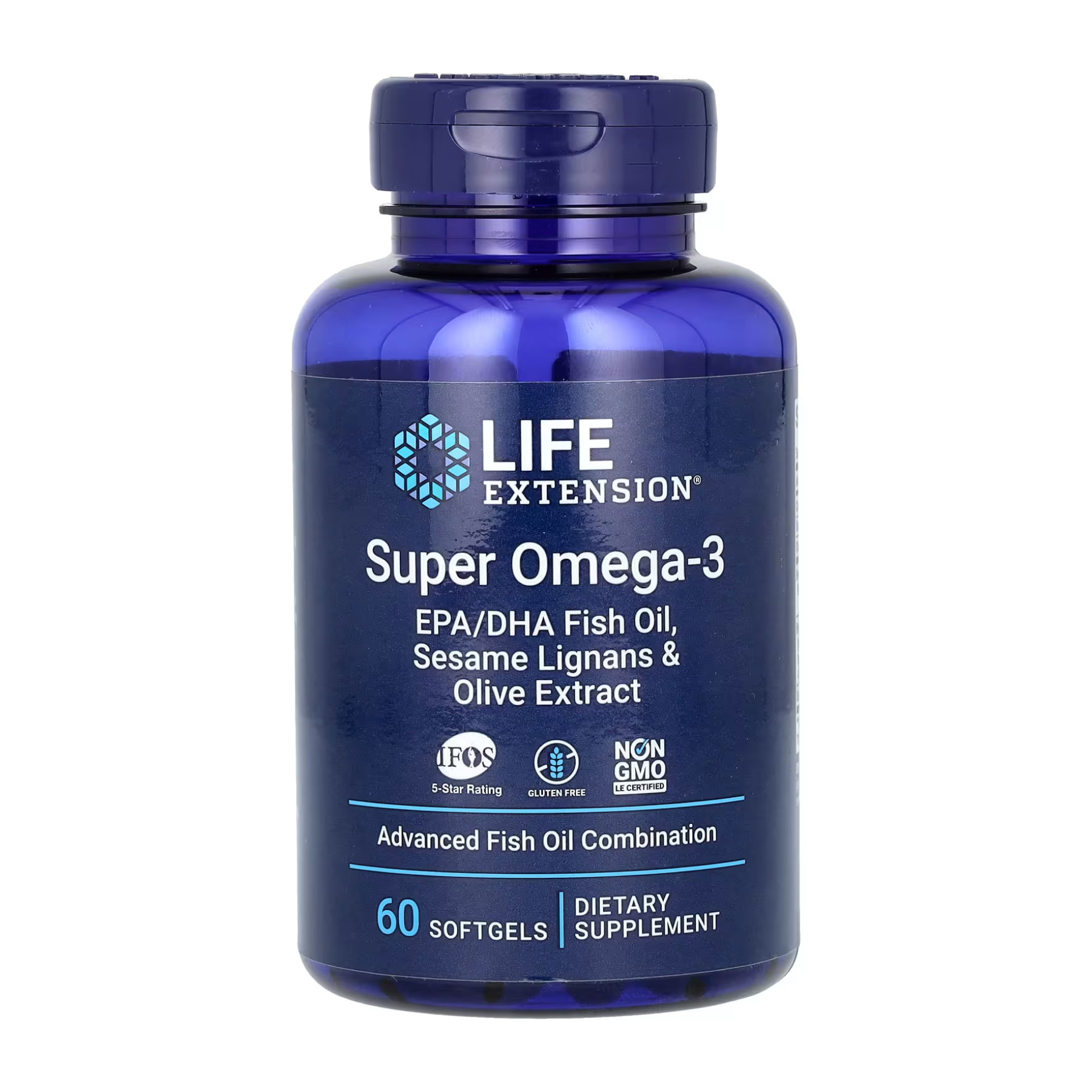 Рідина Super Omega-3 EPA/DHA Fish Oil Sesame Lignans & Olive Extract	- 60 softgels 2022-10-1939