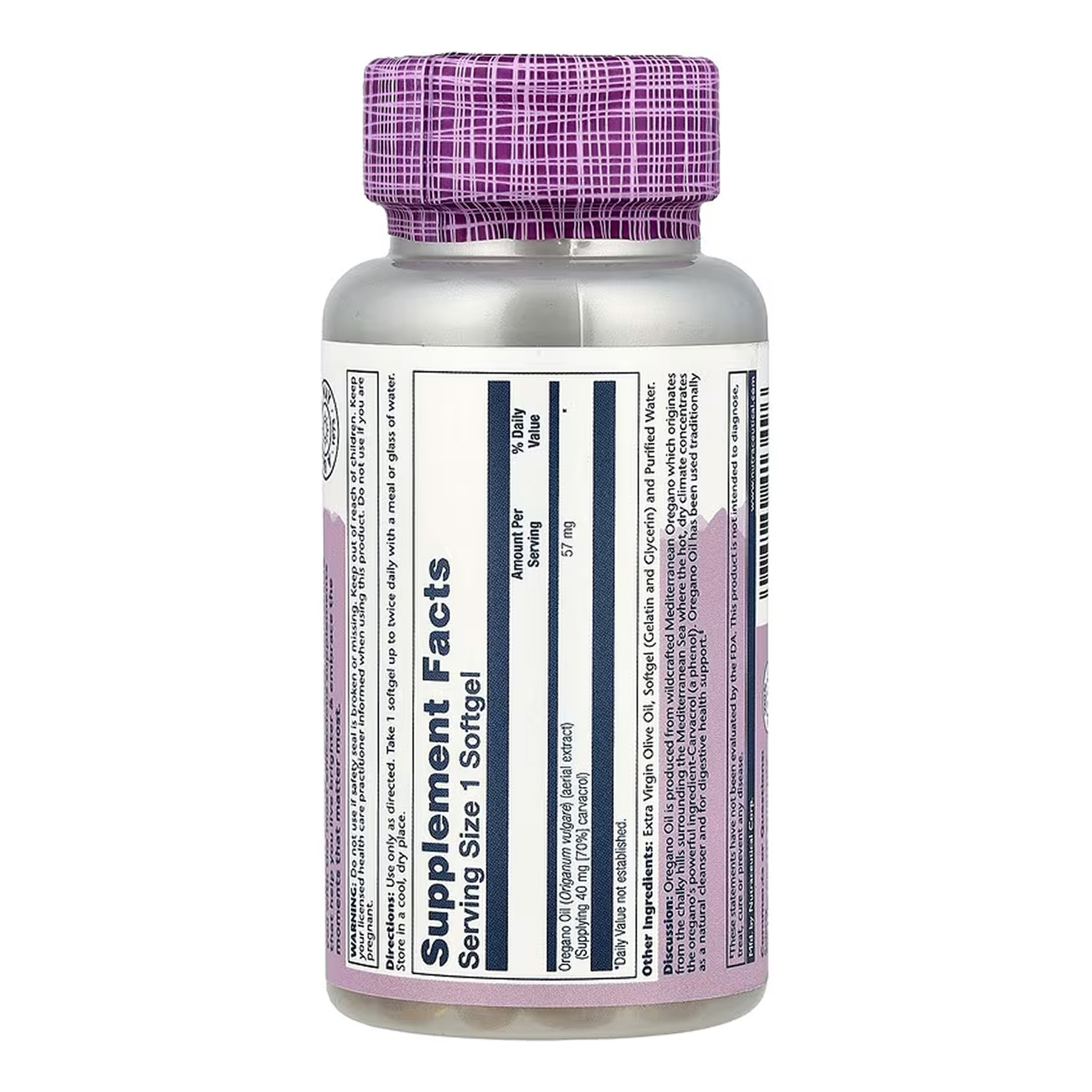 Софт гелеві капсули Solaray Oregano Oil 70% Carvacrol - 60 softgels 2023-10-6782