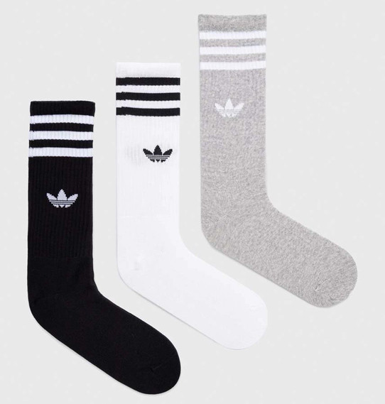 Шкарпетки Adidas HIGH CREW SOCK білий, сірий, чорний Уні M (40-42) IU2653