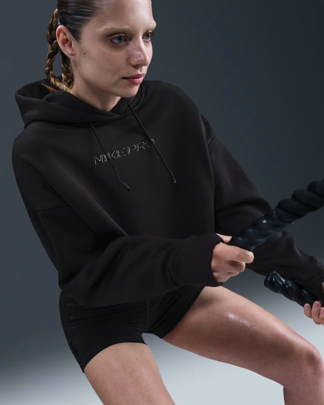 Худі жіноче Nike Pro Therma-Fit Fleece Hoodie Black HV3600-010