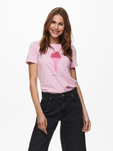Футболка ONLKITA LIFE REG S/S SEQ TOP BOX JRS 15229226 Lilac Sachet ICECREAM ONLY L Розовий 15229226LILACSACHETICECRE