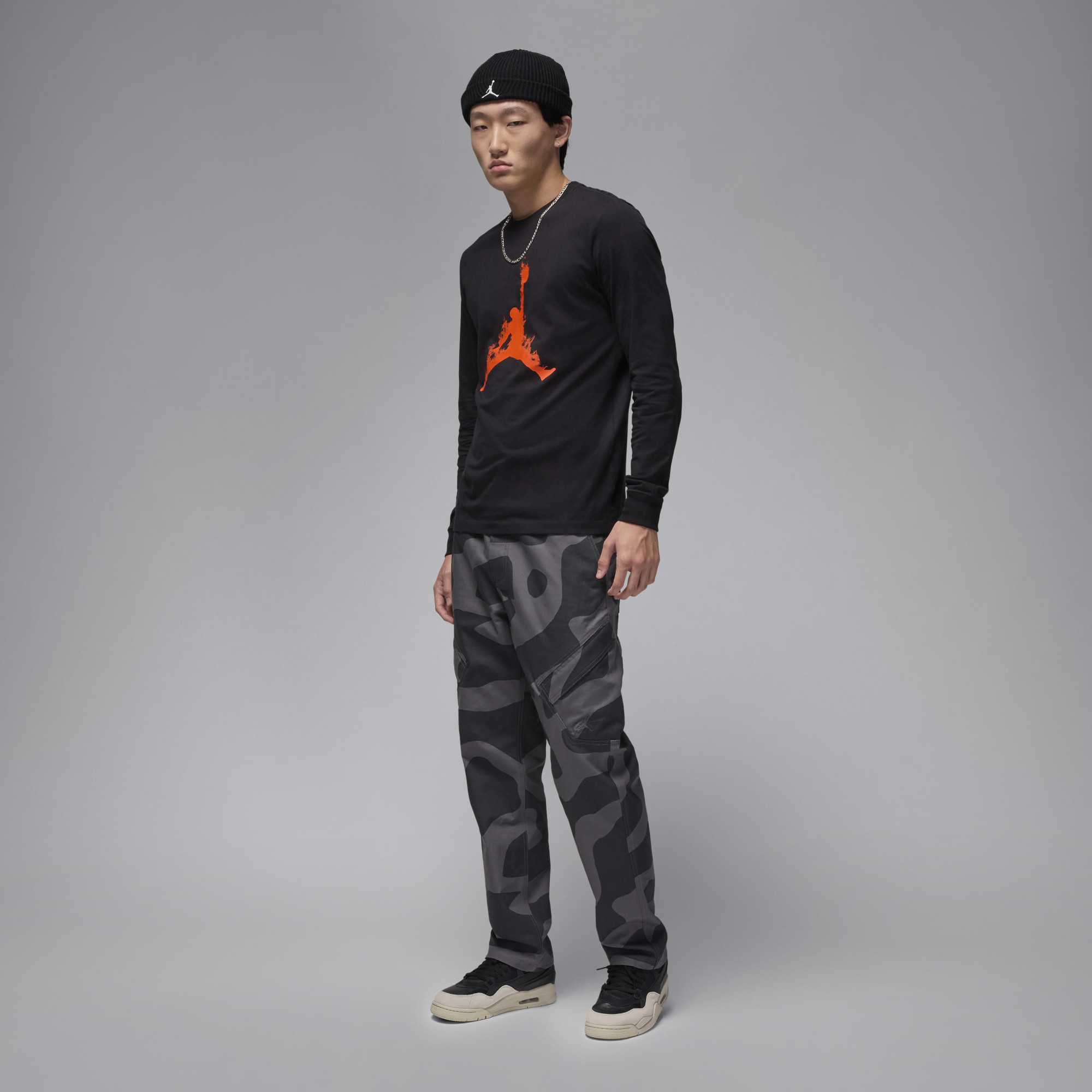 Лонгслів чоловічий Air Jordan Flame Ls Crew Black FZ1989-010