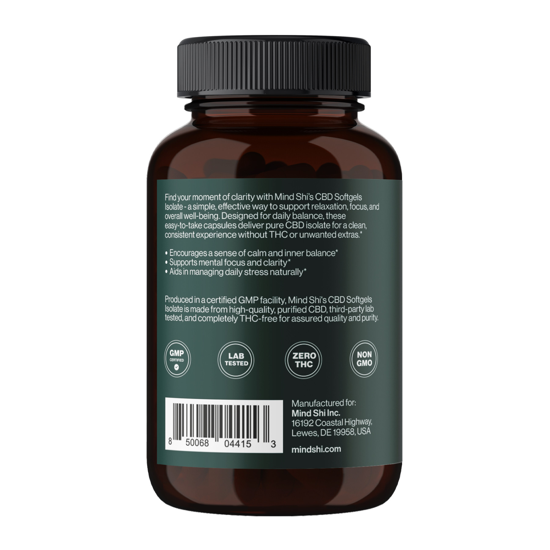 Софт гелеві капсули Mind Shi CBD Isolate 1500 mg - 60 softgels 2023-10-5111