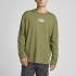 Футболка JORWORLDS TEE LS CREW NECK 12196539-Martini Olive-Fit:RELAXED Jack&Jones L Зелений 12196539-MARTINI OLIVE-FI