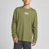 Футболка JORWORLDS TEE LS CREW NECK 12196539-Martini Olive-Fit:RELAXED Jack&Jones L Зелений 12196539-MARTINI OLIVE-FI