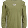 Футболка JORWORLDS TEE LS CREW NECK 12196539-Martini Olive-Fit:RELAXED Jack&Jones L Зелений 12196539-MARTINI OLIVE-FI