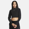 Топ жіночий Nike Sportswear Phoenix Plush Slim Mock-Neck Long-Sleeve Cropped Cozy Fleece Top Black FN3619-010