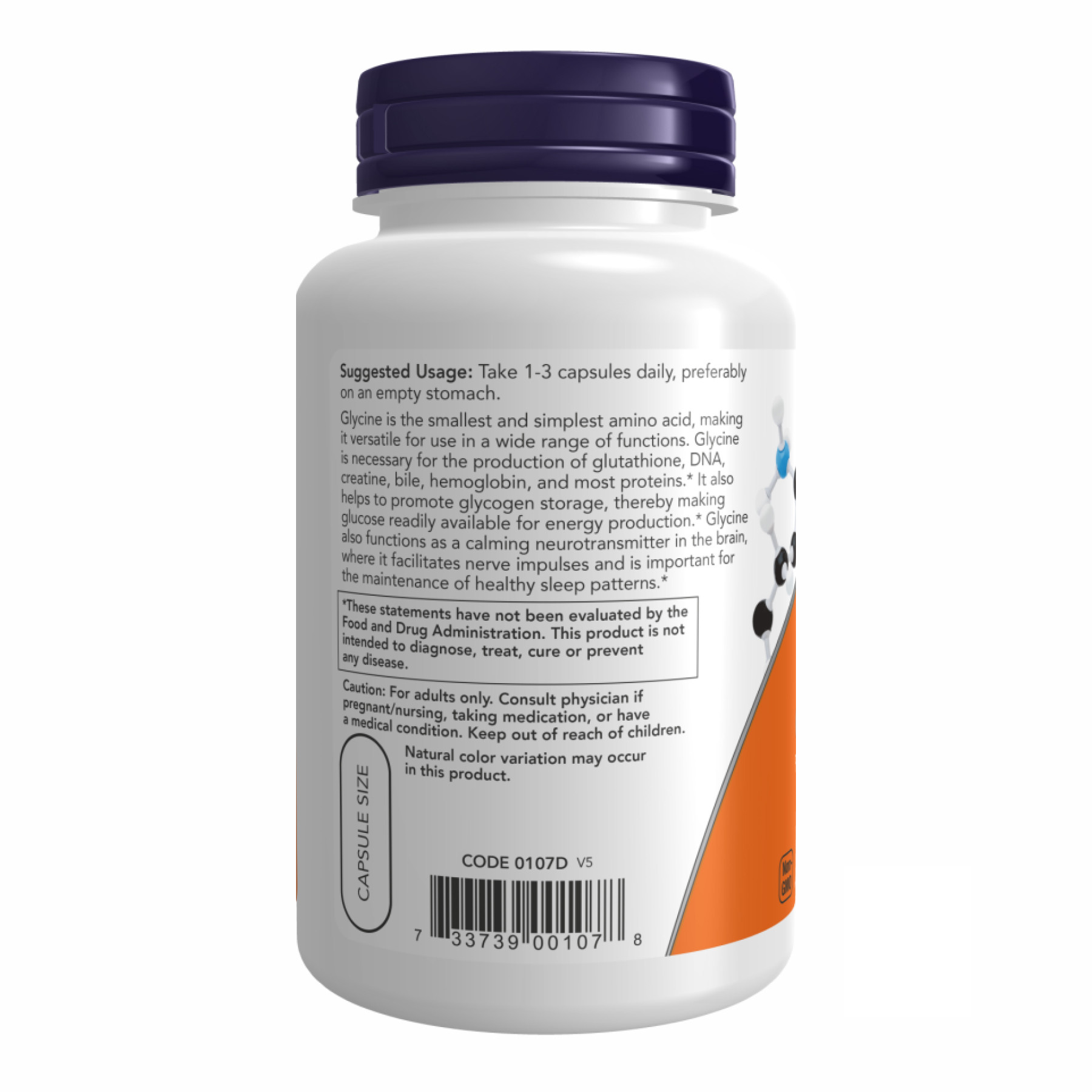 Капсули Glycine 1000mg - 100 vcaps 100-36-1957771-20