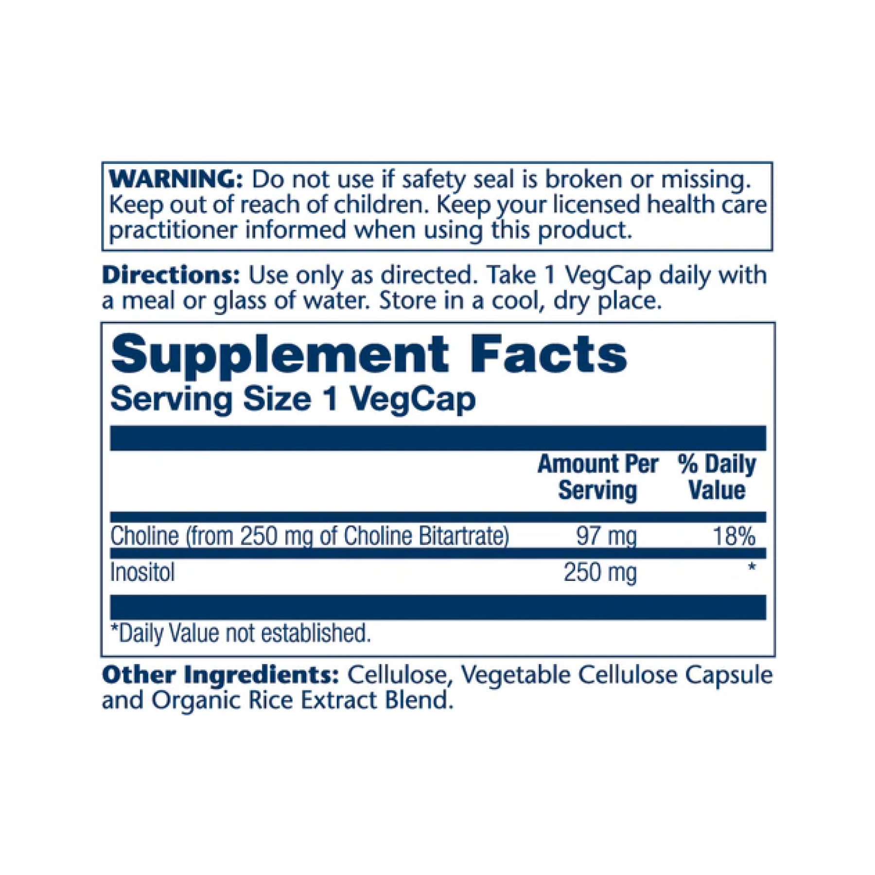 Капсули Solaray Choline & Inositol - 100 vcaps 2023-10-2386