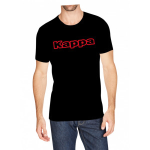 Футболка Kappa T-shirt Mezza Manica Girocollo con stampa logo pet чорний Чол L K1335 Nero