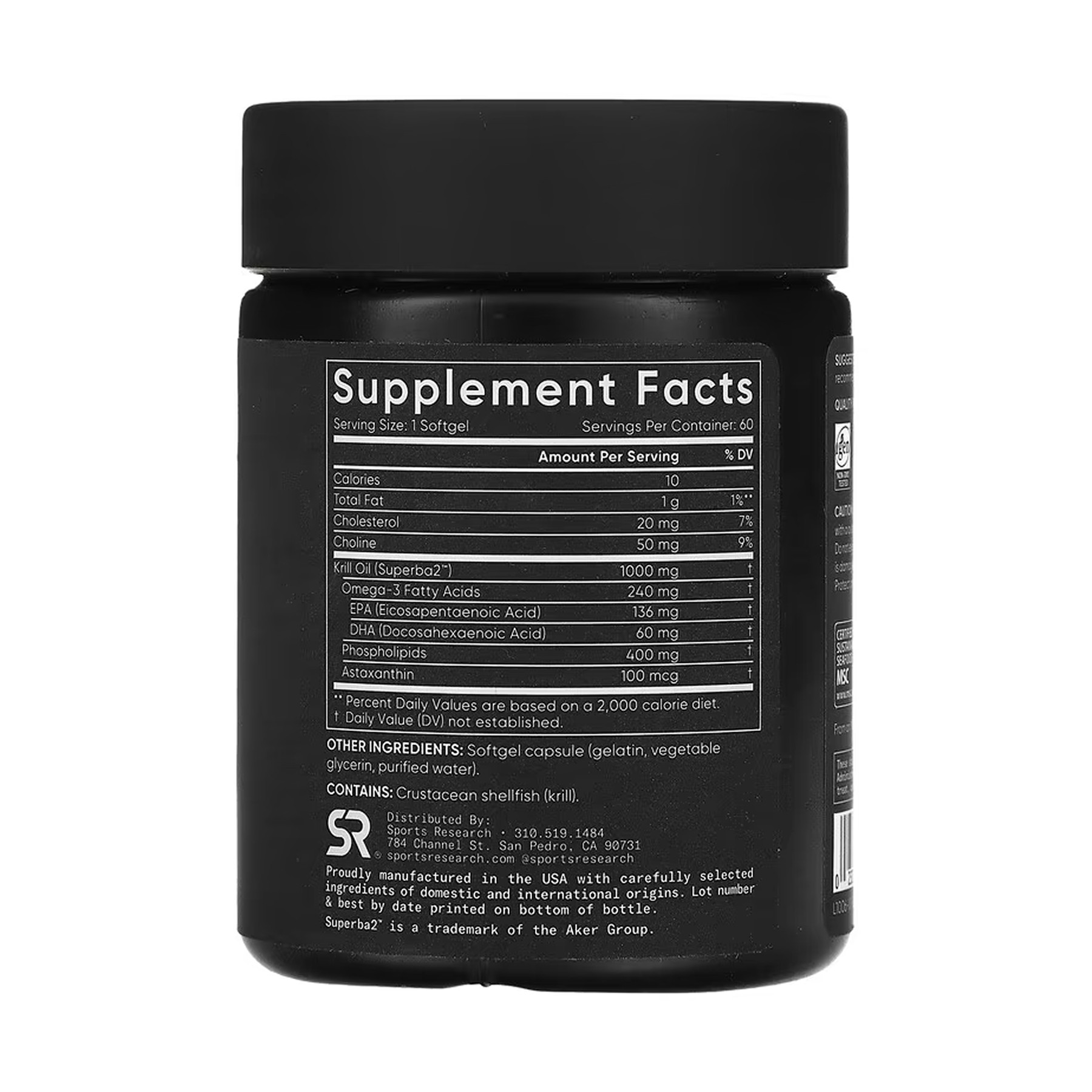 Софт гелеві капсули Sport Research Omega-3 Krill Oil 1000mg - 60 softgels 2023-10-6176