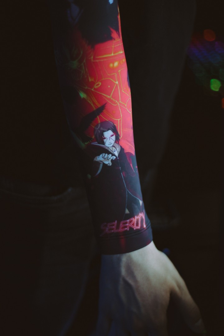 Нарукавники ігровий 1.0 Без ладони Итачи Акацуки Наруто | Itachi Akatsuki Naruto Selerity s02it Чорн S02IT