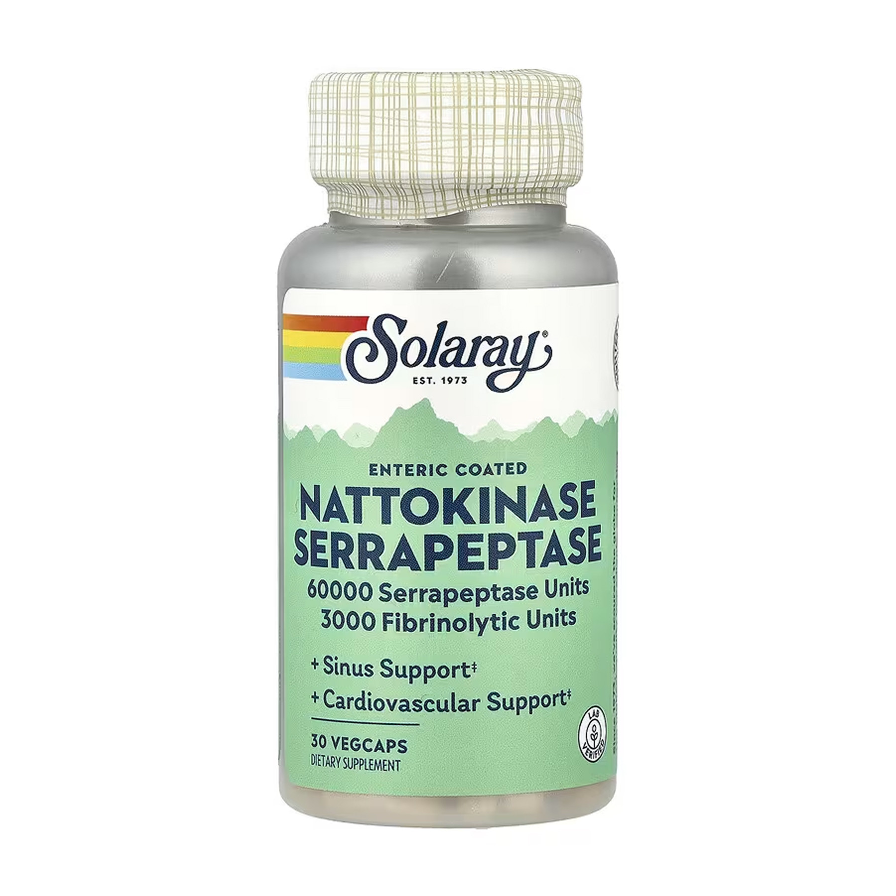 Капсули Nattokinase Solaray Nattokinase & Serrapeptase - 30 vcaps 2023-10-6419