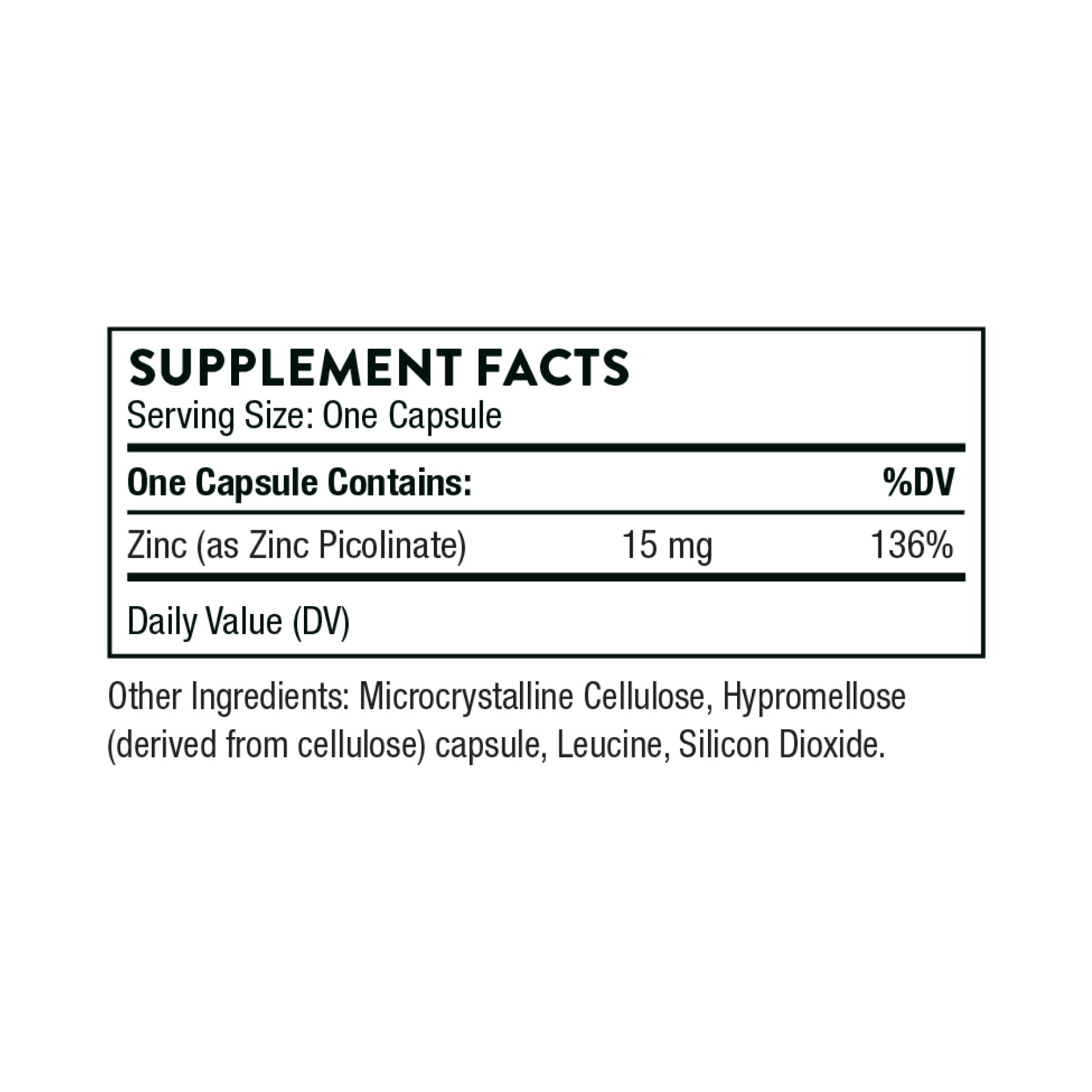 Капсули Thorne Zinc Picolinate 15 mg - 60 caps 2023-10-3062
