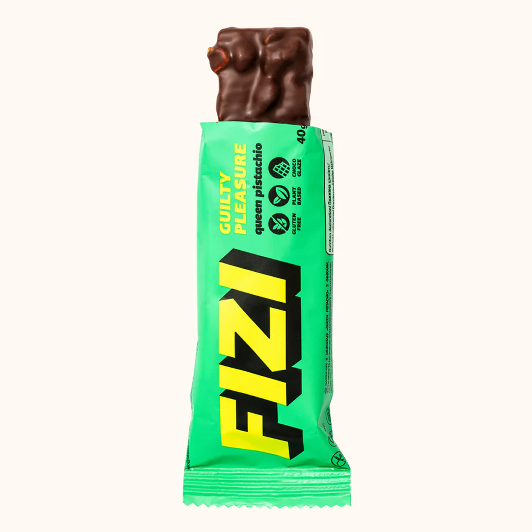 Батончик FIZI Fizi Protein Bar Guilty Pleasure - 10x45g Queen Pistachio 2023-10-5676