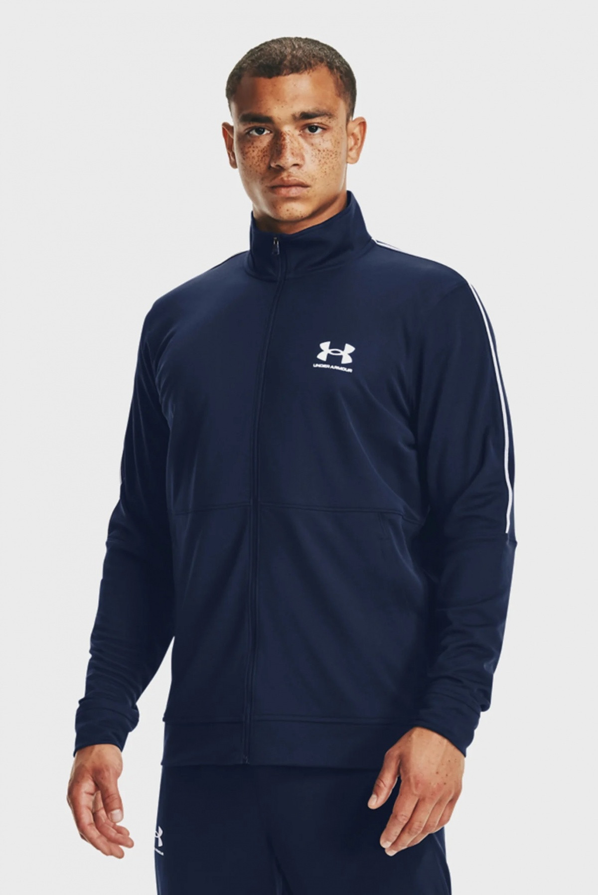 Кофта UA PIQUE TRACK JACKET 1366202-408 Under Armour S Темно-синій 1366202-408