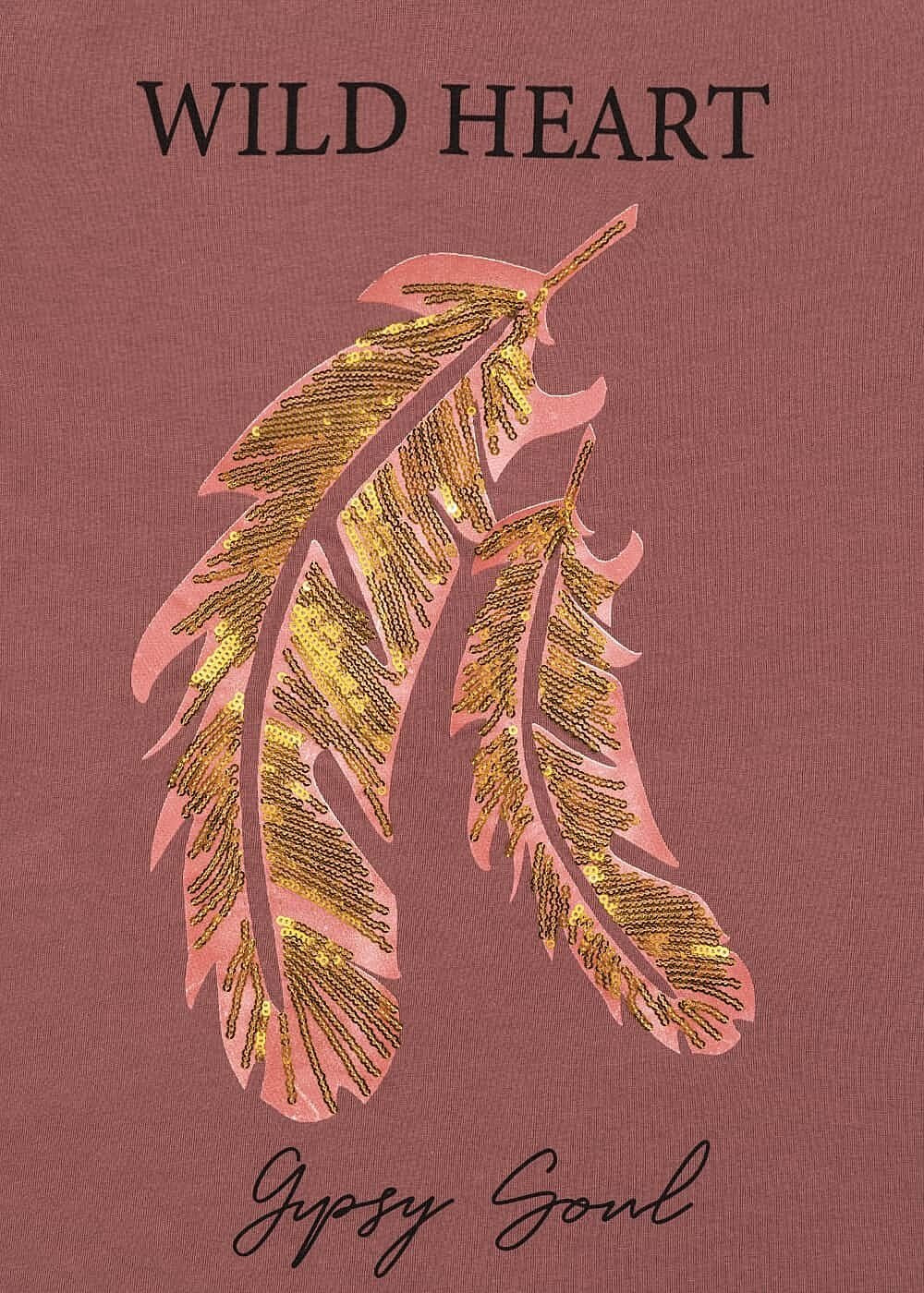 Футболка ONLKITA LIFE FEATHER S/S T-SHIRT CS JRS 15248950-Rose Brown ONLY L Розовий 15248950-Rose Brown-Print
