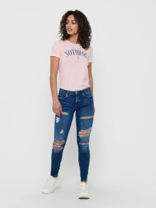 Футболка ONLKITA LIFE REG S/S STATEMENT TOP JRS 15225849 Ballerina ONLY S Кремовий 15225849BALLERINA