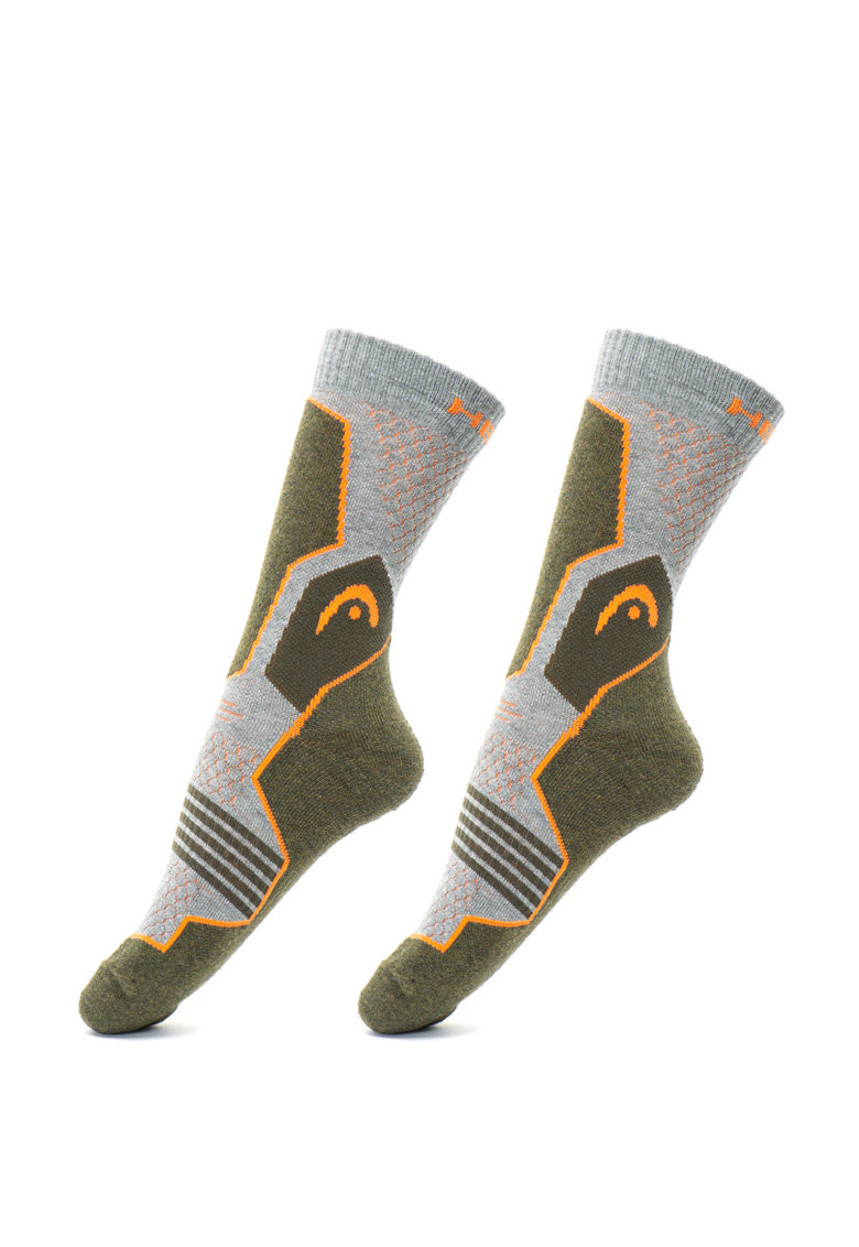 Шкарпетки Head HIKING CREW 2PPK UNISEX сірий, зелений Уні 35-38 781001001-159