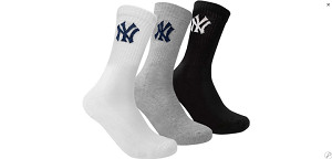 Шкарпетки New York Yankees 3 pk Crew чорний, білий, сірий Уні 31-34 15100002-1003