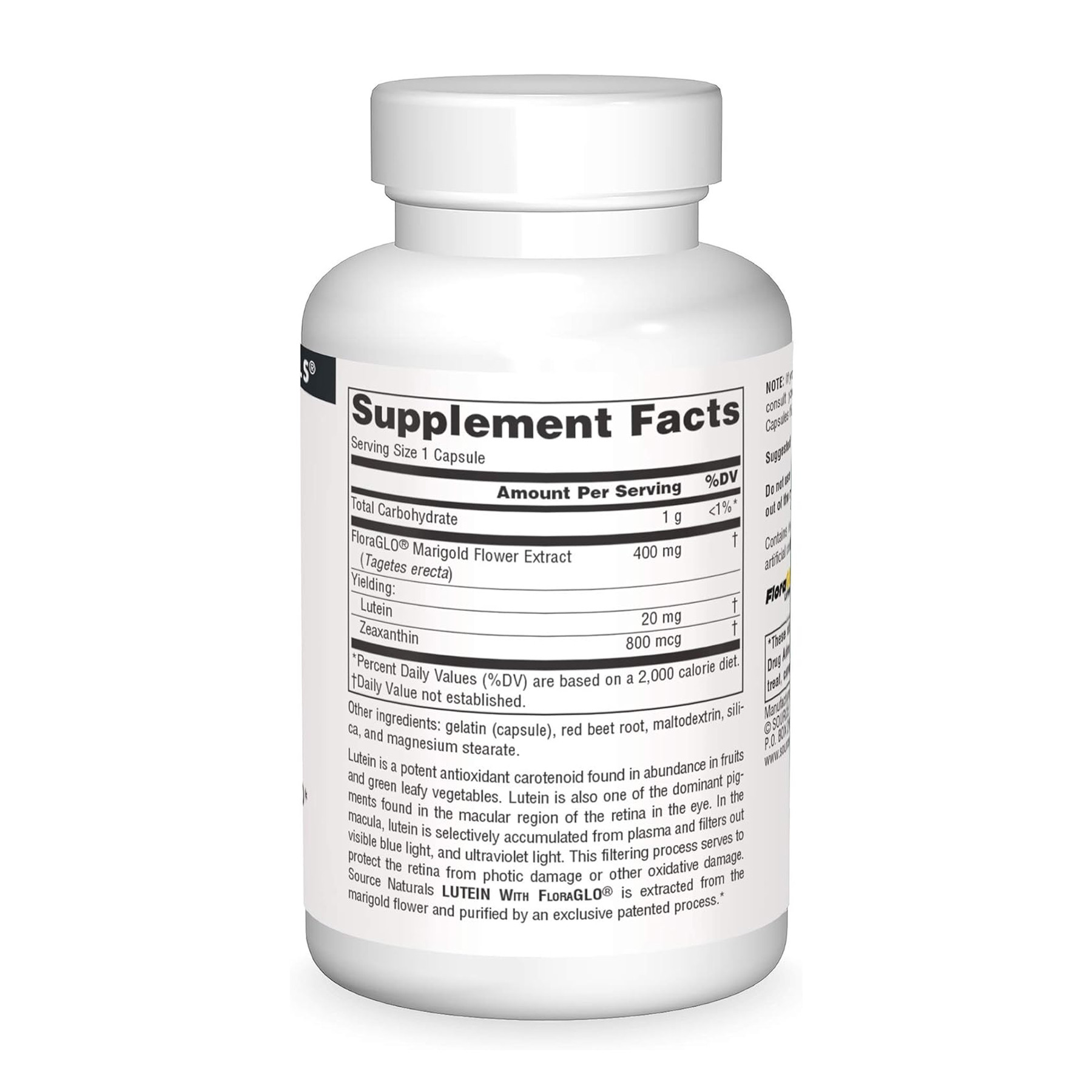 Капсули Source Naturals Lutein 20 mg - 60 caps 2023-10-6489