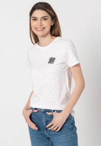 Футболка ONLKITA LIFE REG S/S BADGES BOX TOP JRS 15226025 White Kindness ONLY M Білий 15226025WHITEKINDNESS