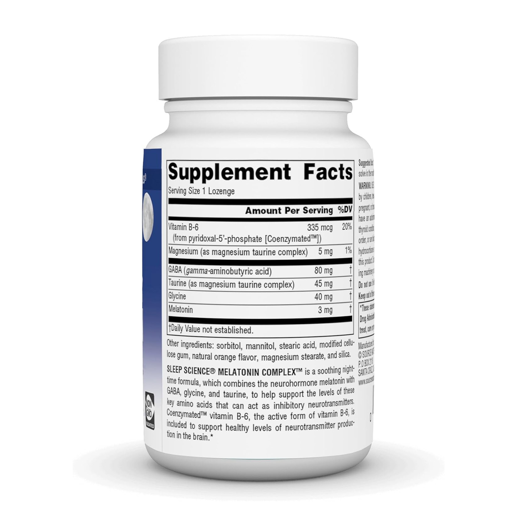 Капсули Source Naturals Sleep Science® Melatonin Complex™ 3 mg - 50 lozenges Orange 2023-10-6604