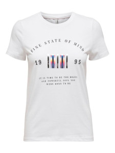 Футболка ONLKITA LIFE REG S/S STATEMENT TOP JRS 15225849 Bright White ONLY L Білий 15225849BRIGHTWHITE