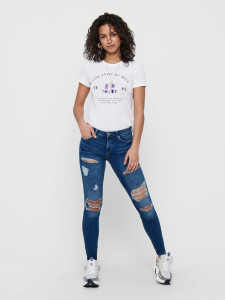 Футболка ONLKITA LIFE REG S/S STATEMENT TOP JRS 15225849 Bright White ONLY L Білий 15225849BRIGHTWHITE