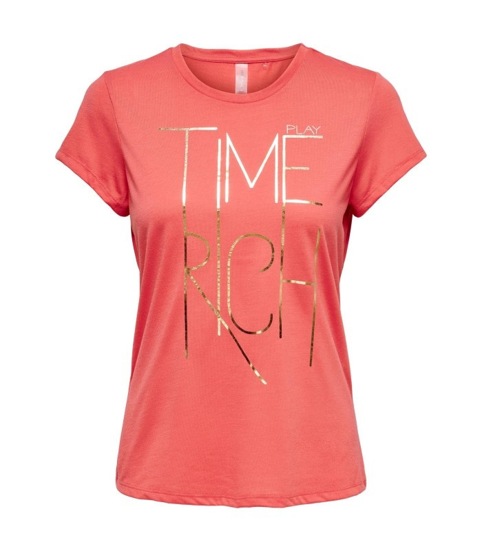 Футболка ONPMAHANA REG SS TEE 15245022-Spiced Coral-Detail:Melange w. Gold Foil Only Play XL Коралов 15245022-SPICED CORAL-DET