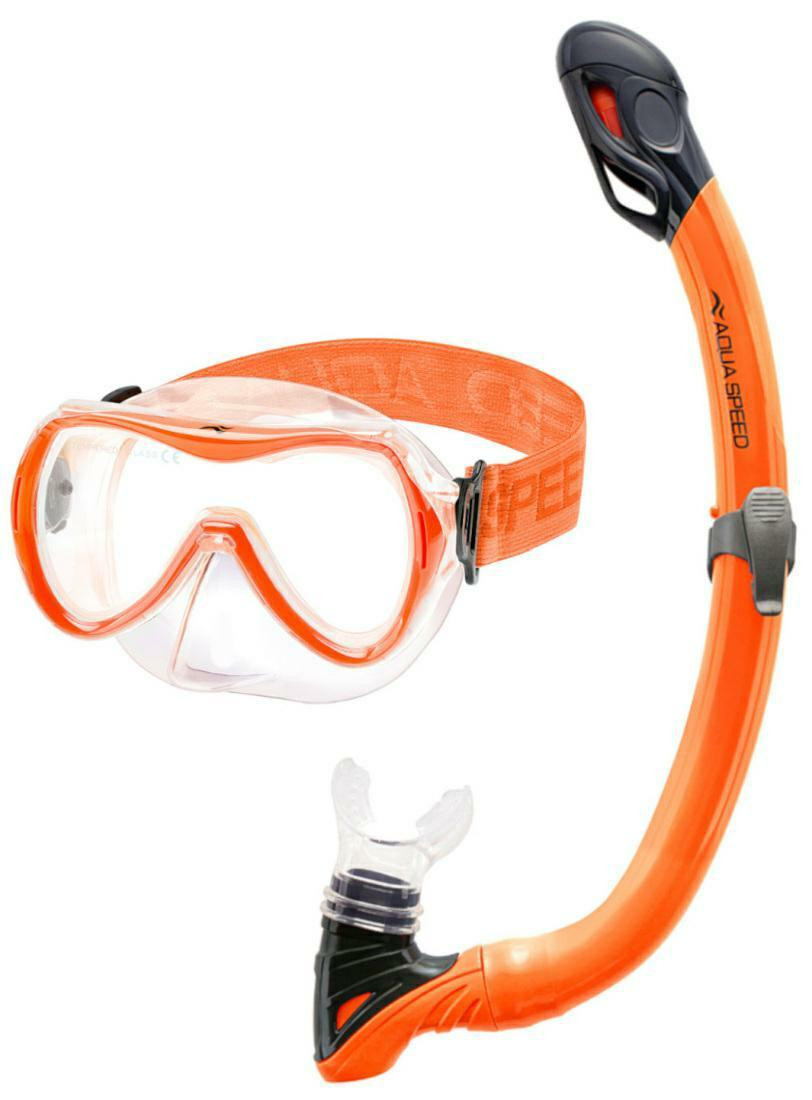 Набір маска і трубка Aqua Speed ALIZE FS + SAMOS 61090 помаранчевий Уні OSFM 621-75
