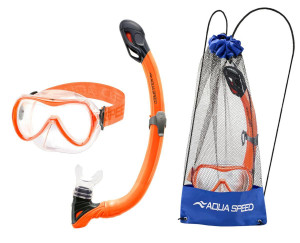 Набір маска і трубка Aqua Speed ALIZE FS + SAMOS 61090 помаранчевий Уні OSFM 621-75