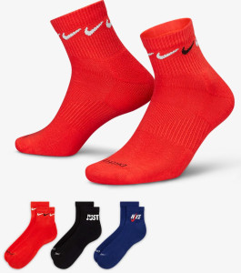 Шкарпетки Nike U NK EVERYDAY PLUS CUSH ANKLE чорний, синій, червоний Чол 38-42 DH3827-905