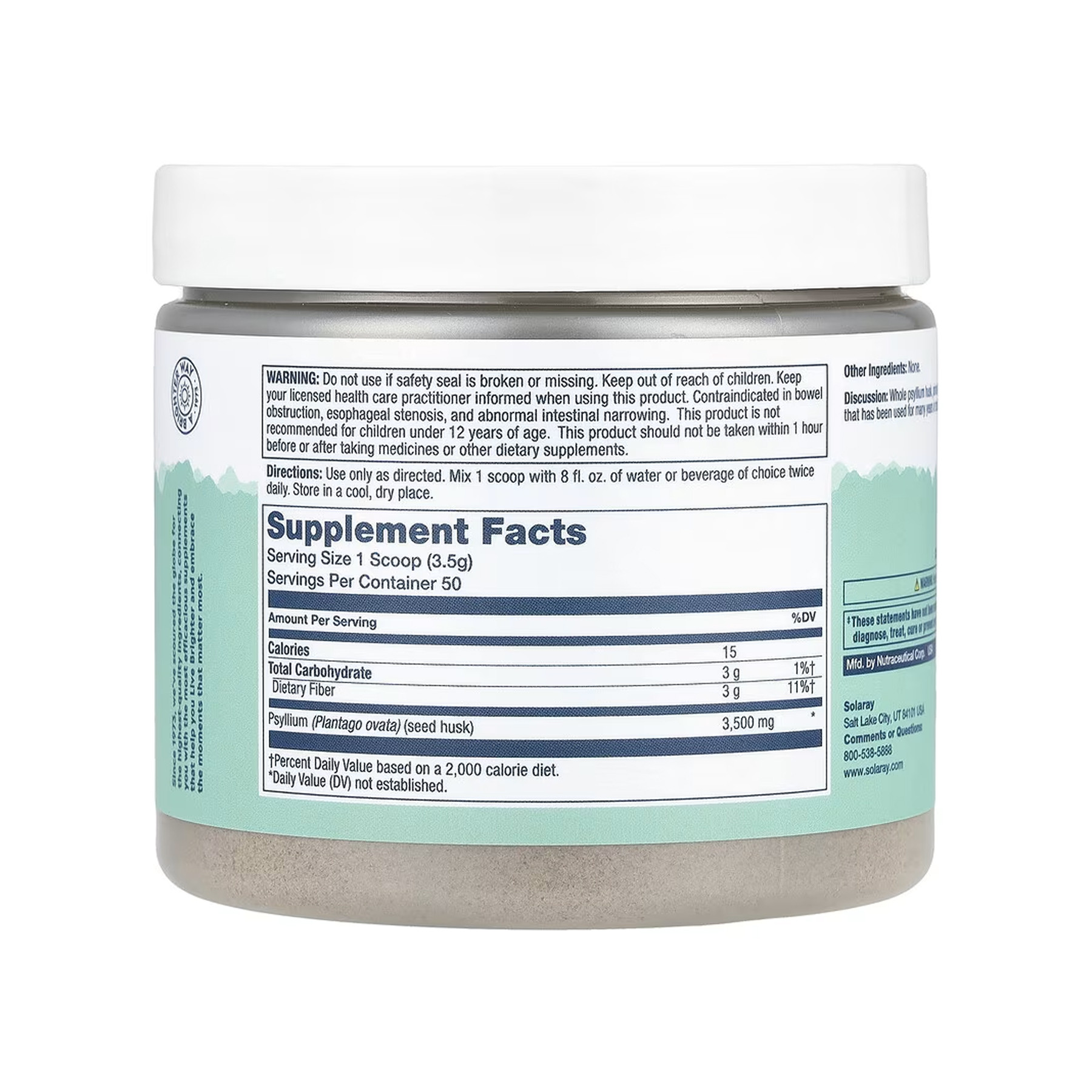 Порошок Solaray Psyllium Husk Fiber Powder - 175g Unflavored 2023-10-5847